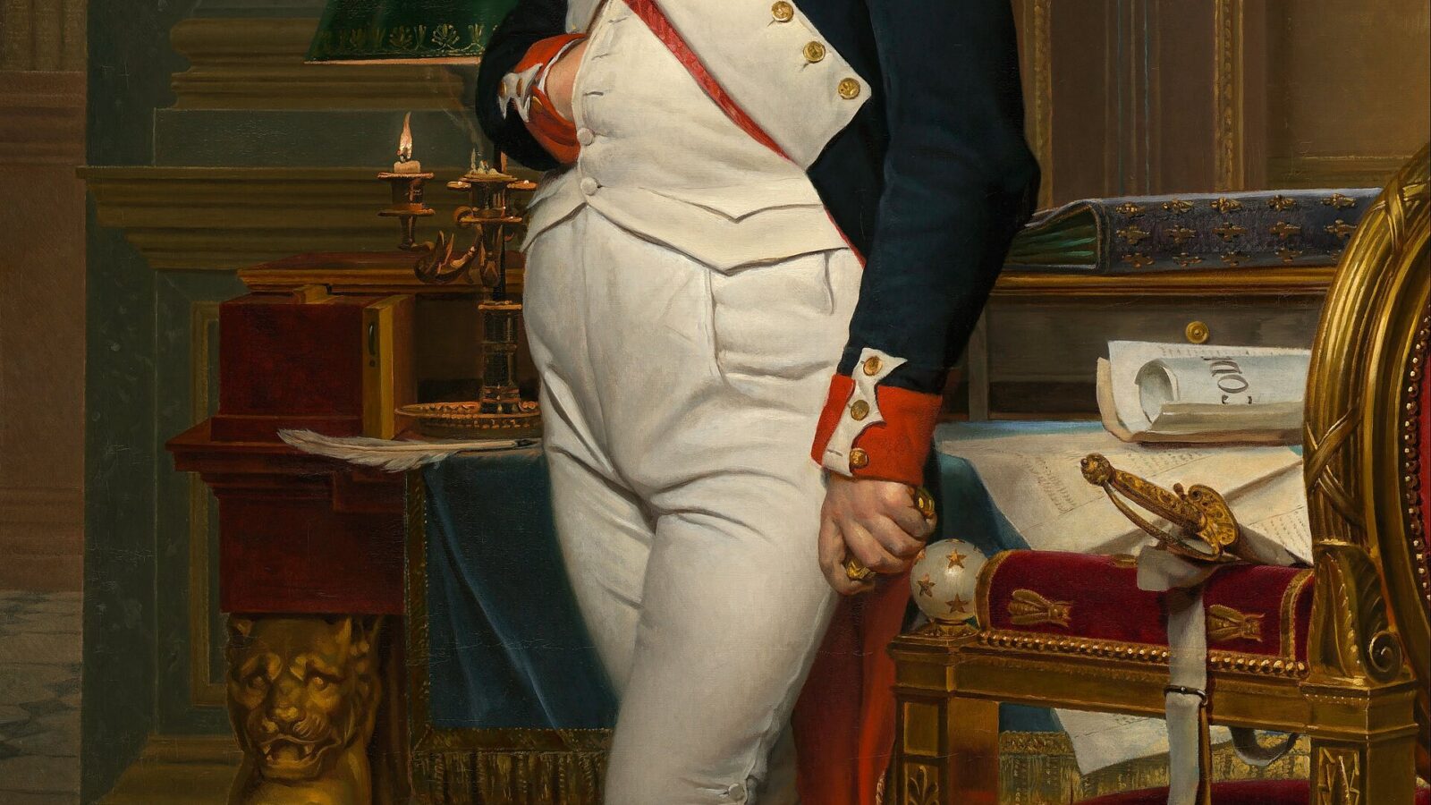 Napoleon in his study at the Tuileries, painted by Jacques-Louis David
