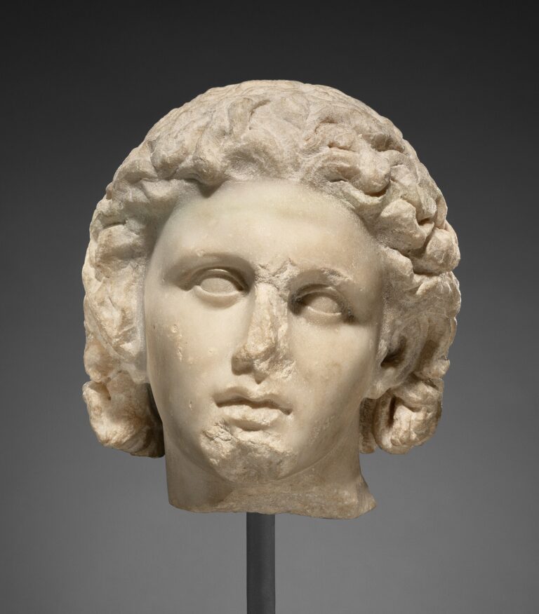 Ancient Greek sculpted portrait of Alexander the Great at the Getty Museum