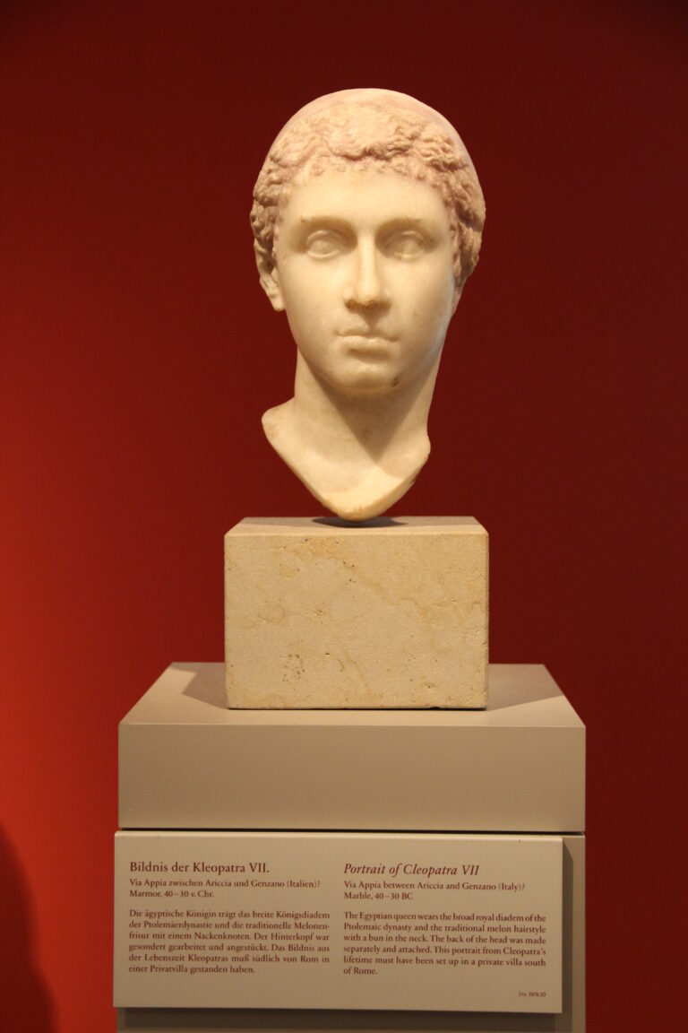 Marble portrait identified as Cleopatra VII